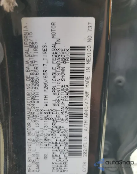 2015 Toyota Tacoma Double Cab Long Bed from USA, damaged, VIN 3TMMU4FN3FM079525